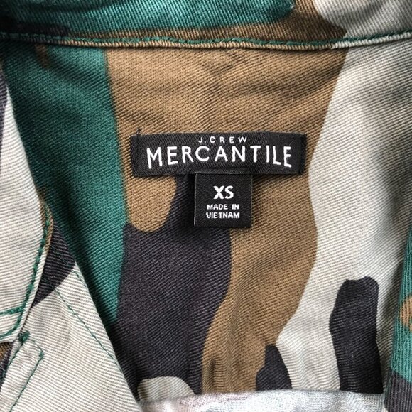 J.Crew Mercantile  Womens Shirt Jacket XS Utility Camo Shacket Green Outdoors - Picture 3 of 11
